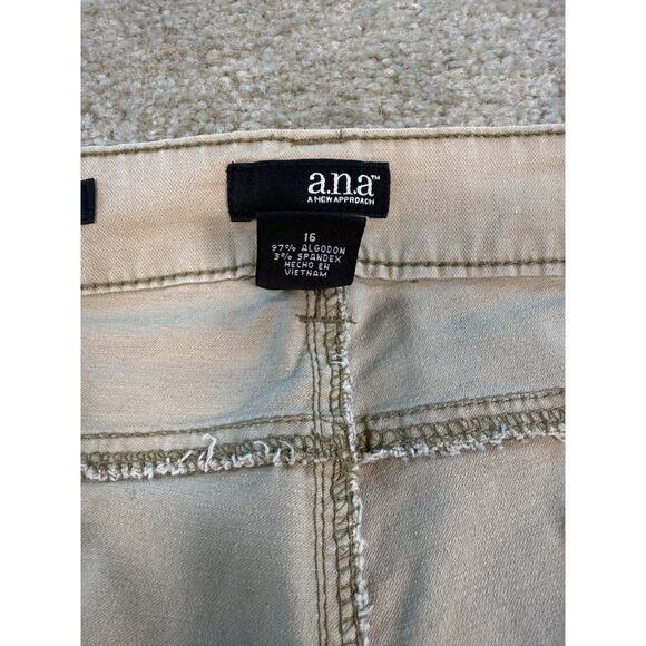 ANA A New Approach Womens Jeans Size 16 Beige Khaki Brown Skinny Stretch D768 - Picture 7 of 13